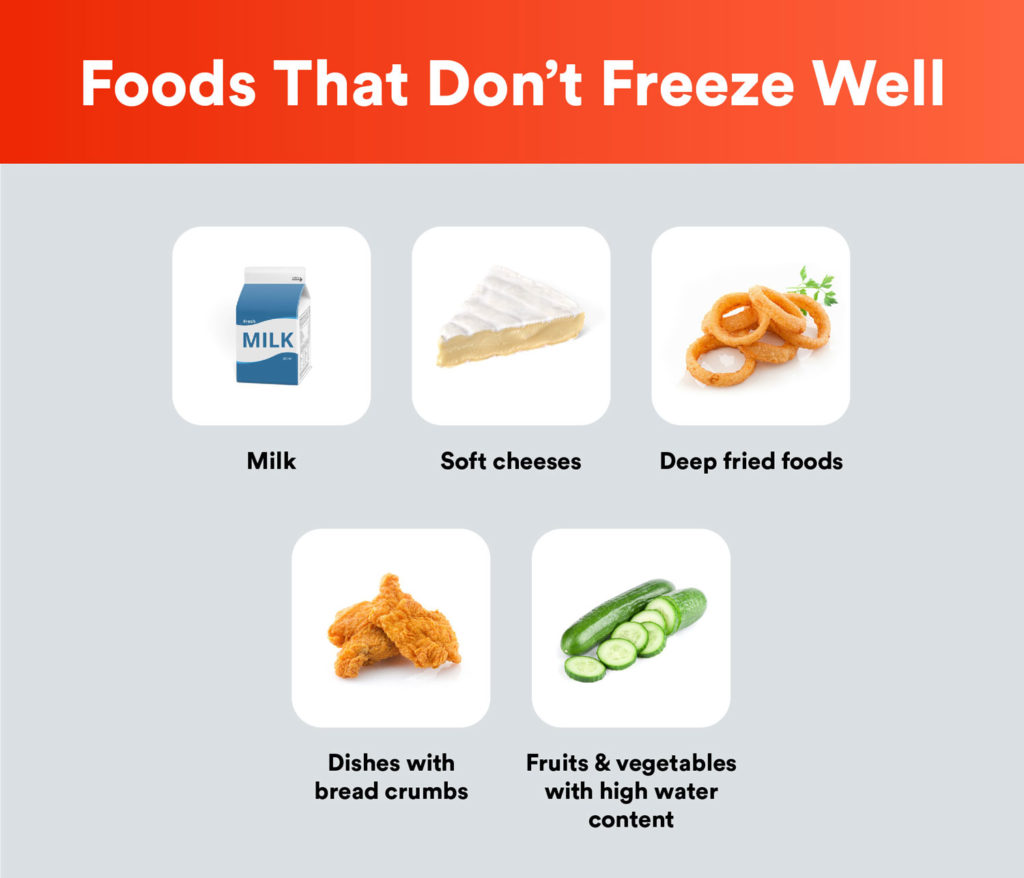 Foods that don’t freeze well