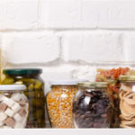 Jars and pantry items on a kitchen counter